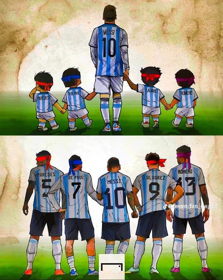 Messi and his teammates